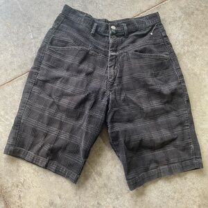 Vintage Marithe Francois Girbaud Corduroy Short Men 29” Baggy Black Plaid Y2K